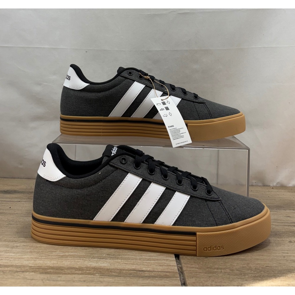 Adidas Daily 4.0 Men's Dark Gray‎ Canvas Gum Sole Lace Up Sneakers Size 11.5